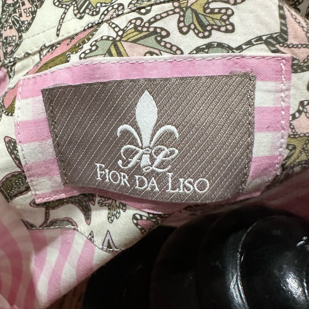 Ladies 12 Fior da Liso Pink Button Down Dress Shirt - Picture 8 of 9